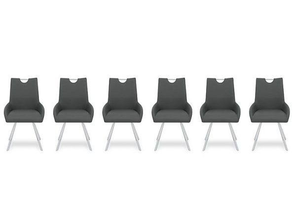 Nadal Set of 6 Swivel Dining Arm Chairs