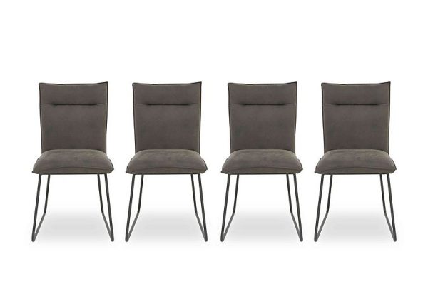 Ruben Set 4 of Faux Suede Dining Chairs