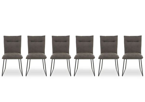 Ruben Set 6 of Faux Suede Dining Chairs