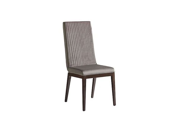 Venezia Fluted Fabric Dining Chair in Walnut