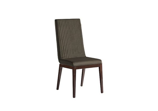 Venezia Fluted Faux Leather Dining Chair in Walnut