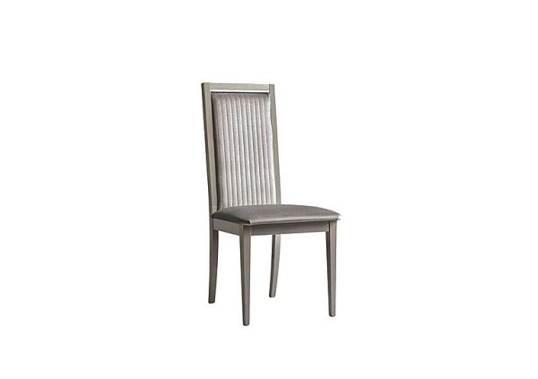 Venezia Panelled Fabric Dining Chair in Grey