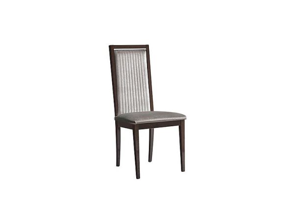 Venezia Panelled Fabric Dining Chair in Walnut