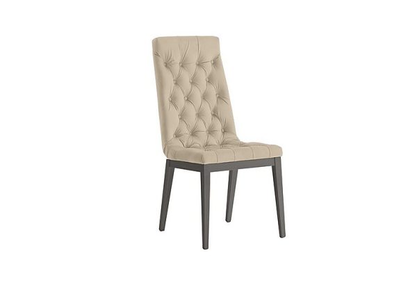 Palazzo Capitonne Buttoned Dining Chair in Silver Birch   Aquos Cream