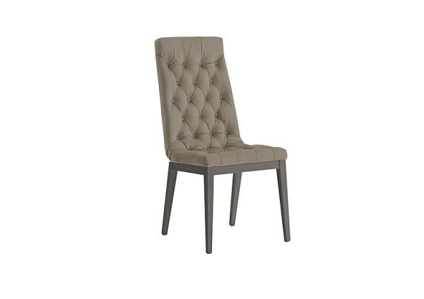 Palazzo Capitonne Buttoned Dining Chair in Silver Birch   Aquos Taupe