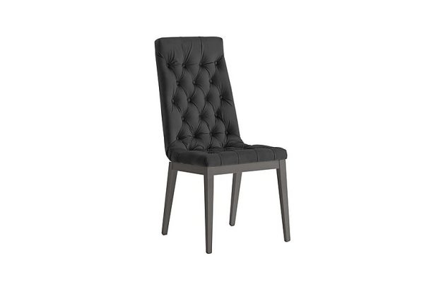 Palazzo Capitonne Buttoned Dining Chair in Silver Birch   Scarlet Dark Grey