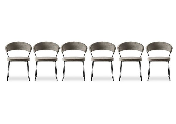 Connubia   New York Set of 6 Black Metal Leg Dining Chairs