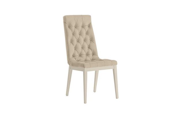 Palazzo Capitonne Buttoned Dining Chair in Sand Birch   Aquos Cream