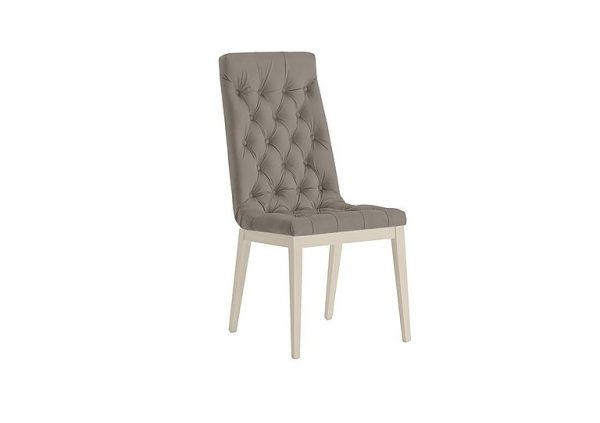 Palazzo Capitonne Buttoned Dining Chair in Sand Birch   Scarlet Taupe