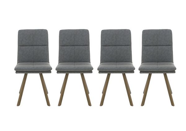 Veyron Set of 4 Dining Chairs   Grey