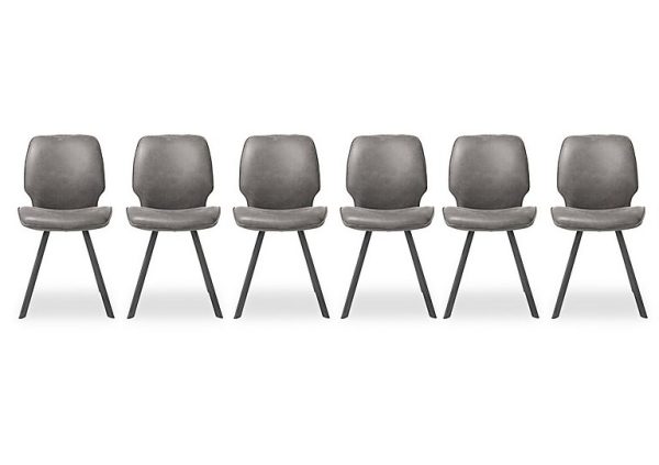 Habufa   Montreal Semmi Set of 6 Dining Chairs   Grey