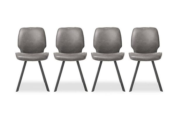 Habufa   Montreal Semmi Set of 4 Dining Chairs   Grey