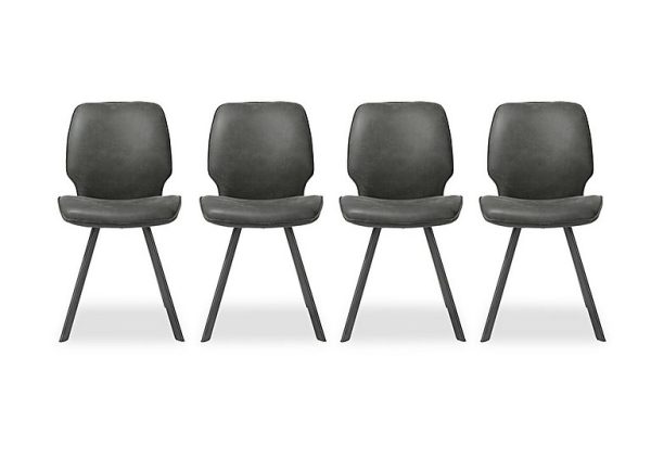 Habufa   Montreal Semmi Set of 4 Dining Chairs   Off Black