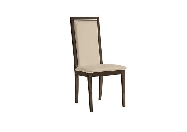 Palazzo Roma Dining Chair in Dark Walnut   Aquos Cream