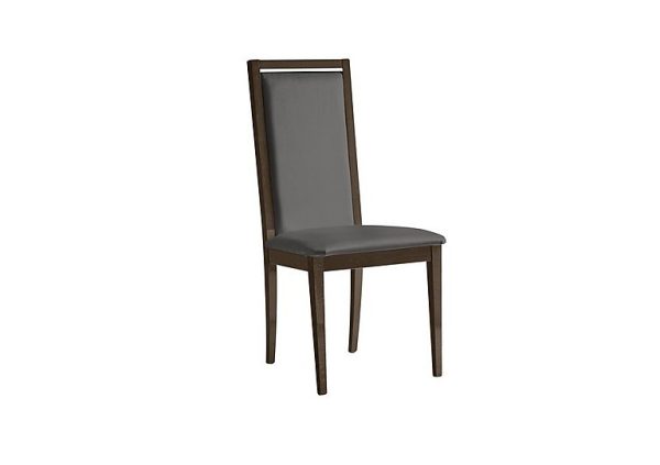 Palazzo Roma Dining Chair in Dark Walnut   Aquos Dark Grey