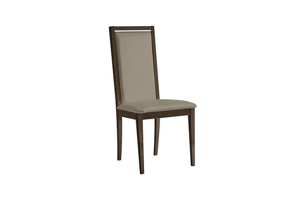 Palazzo Roma Dining Chair in Dark Walnut   Aquos Taupe