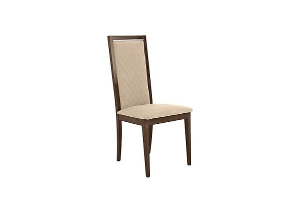 Palazzo Rombi Dining Chair in Dark Walnut   Aquos Cream