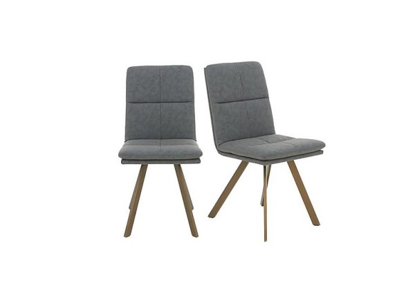 Veyron Pair of Dining Chairs   Grey