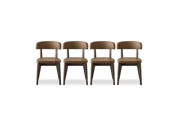 Connubia   Siren Set of 4 Graphite Wooden Leg Dining Chairs   Tobacco