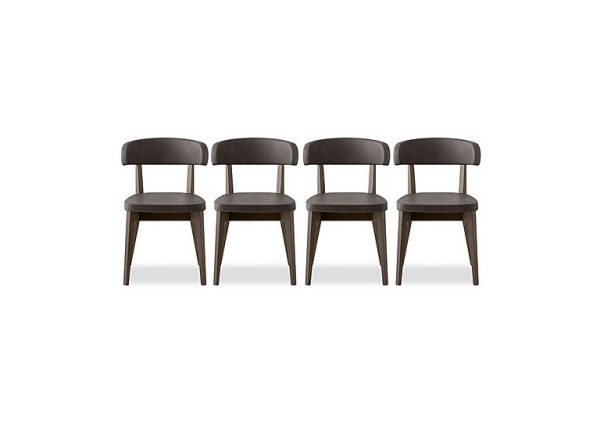 Connubia   Siren Set of 4 Graphite Wooden Leg Dining Chairs