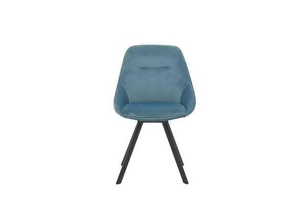 Arctic Swivel Fabric Dining Chair   Blue Velvet