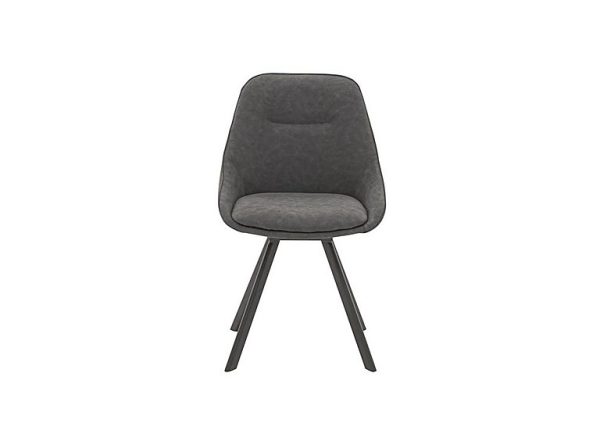 Arctic Swivel Fabric Dining Chair   Dark Grey Faux Suede