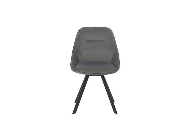 Arctic Swivel Fabric Dining Chair   Light Grey Velvet