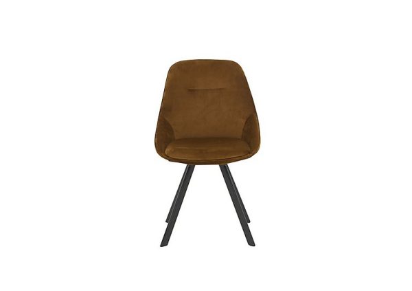 Arctic Swivel Fabric Dining Chair   Mustard Velvet