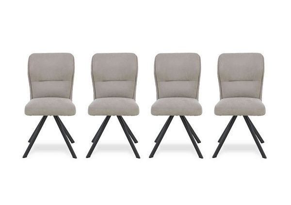 Bodahl   Loki Set of 4 Swivel Dining Chairs   Taupe