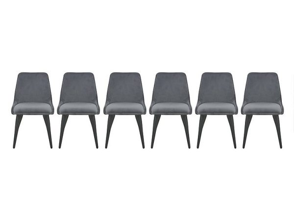 Noir Set of Six Dining Chairs   Grey