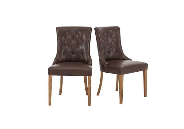 Pattern Pair of Scoop Dining Chairs   Espresso