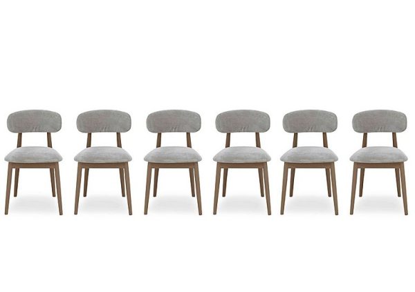 Stockholm Set of 6 Wooden Dining Chairs   Dark Oak