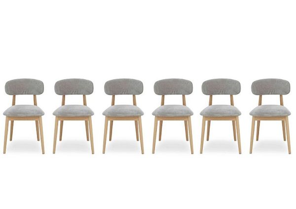 Stockholm Set of 6 Wooden Dining Chairs   Light Oak