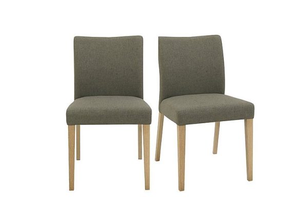 Duplex Pair of Upholstered Dining Chairs   Black  Gold