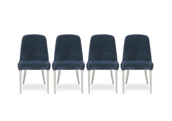 Gabana Set of 4 Velvet Dining Chairs   Blue