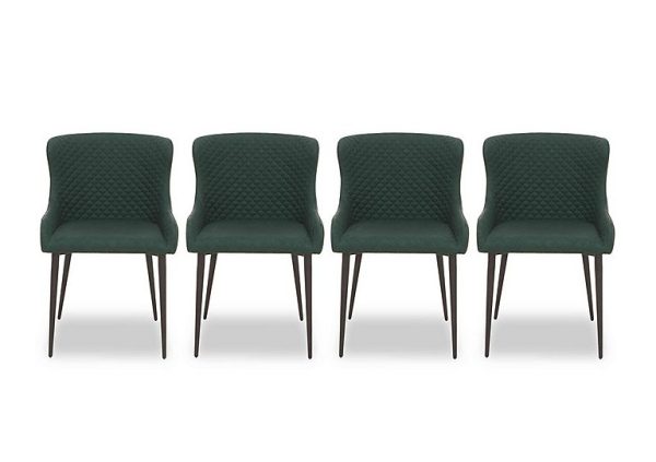 Hanoi Set of 4 Faux Leather Dining Chairs   Bottle Green