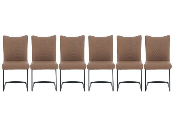 Bodahl   Loki Set of 6 Cantilever Dining Chairs   Brown