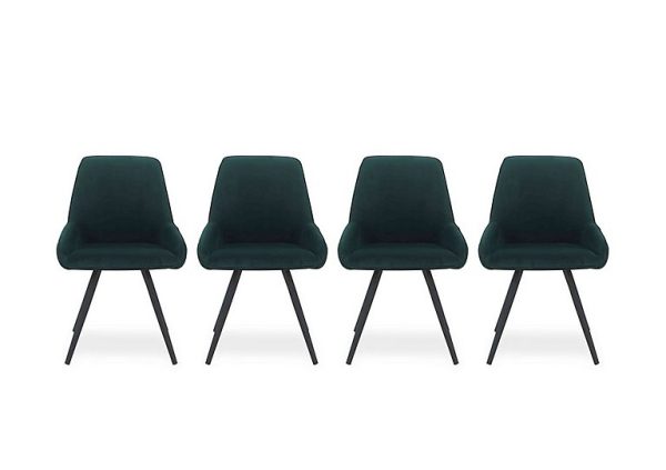 Saigon Set of 4 Green Velvet Dining Chairs   Forest