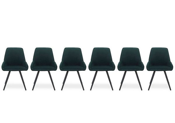 Saigon Set of 6 Green Velvet Dining Chairs   Forest