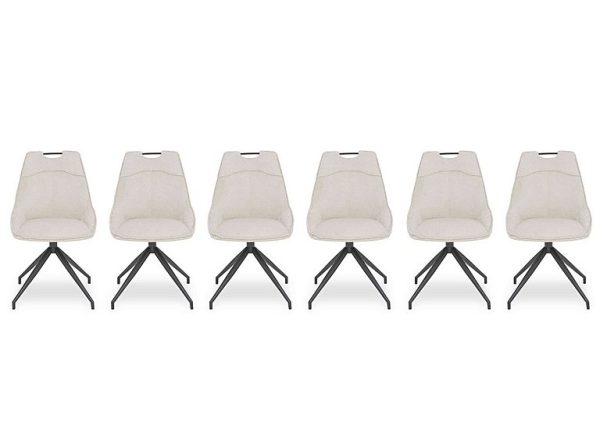 Pedro Set of 6 Fabric Swivel Dining Chairs