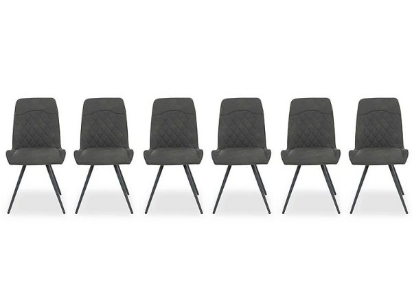 Warrior Set of 6 Standard Dining Chairs   Grey