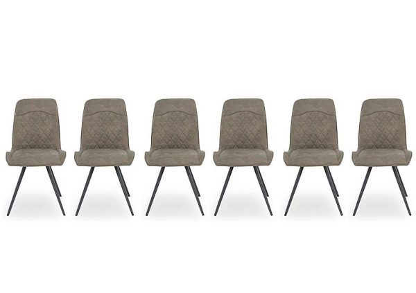 Warrior Set of 6 Standard Dining Chairs   Taupe