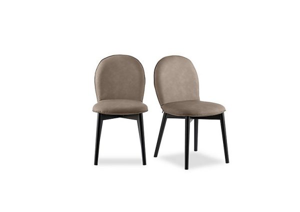 Connubia   Riley Pair Of Mid Graphite Wooden Leg Dining Chairs   Desert