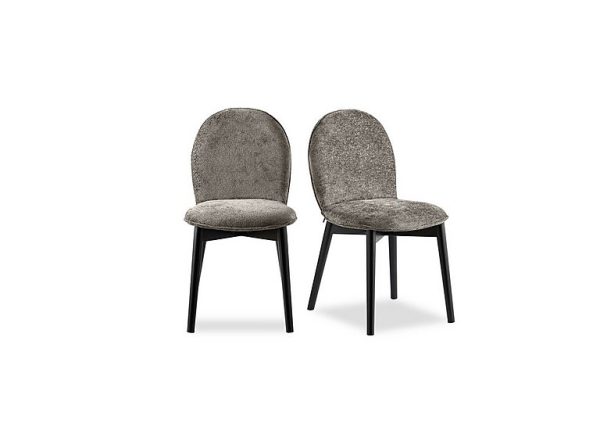 Connubia   Riley Pair Of Mid Graphite Wooden Leg Dining Chairs