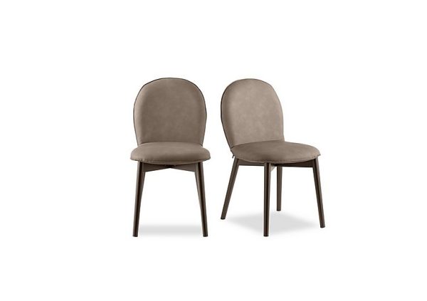 Connubia   Riley Pair Of Mid Smoke Wooden Leg Dining Chairs   Desert