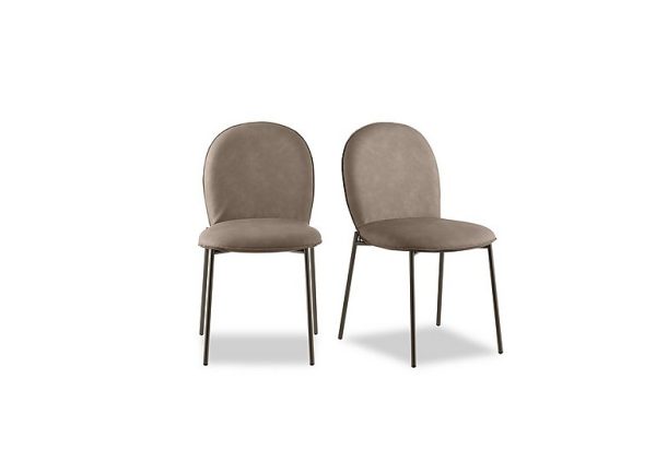 Connubia   Riley Pair of Mid Lava Metal Leg Dining Chairs   Desert