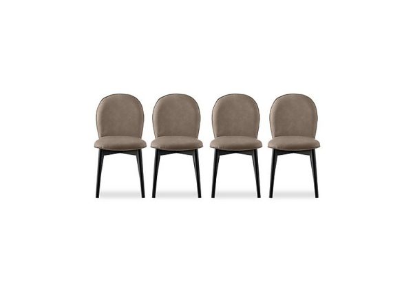 Connubia   Riley Set of 4 Mid Graphite Wooden Leg Dining Chairs   Desert