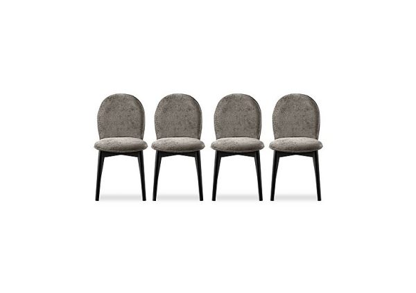 Connubia   Riley Set of 4 Mid Graphite Wooden Leg Dining Chairs