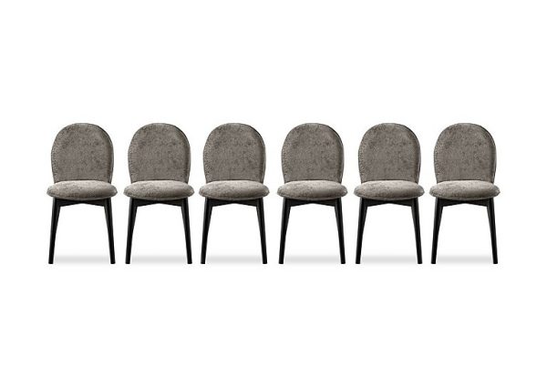 Connubia   Riley Set of 6 Mid Graphite Wooden Leg Dining Chairs