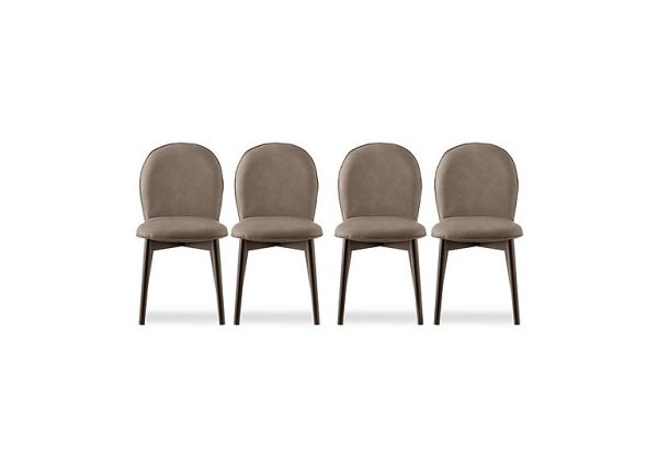 Connubia   Riley Set of 4 Mid Smoke Wooden Leg Dining Chairs   Desert